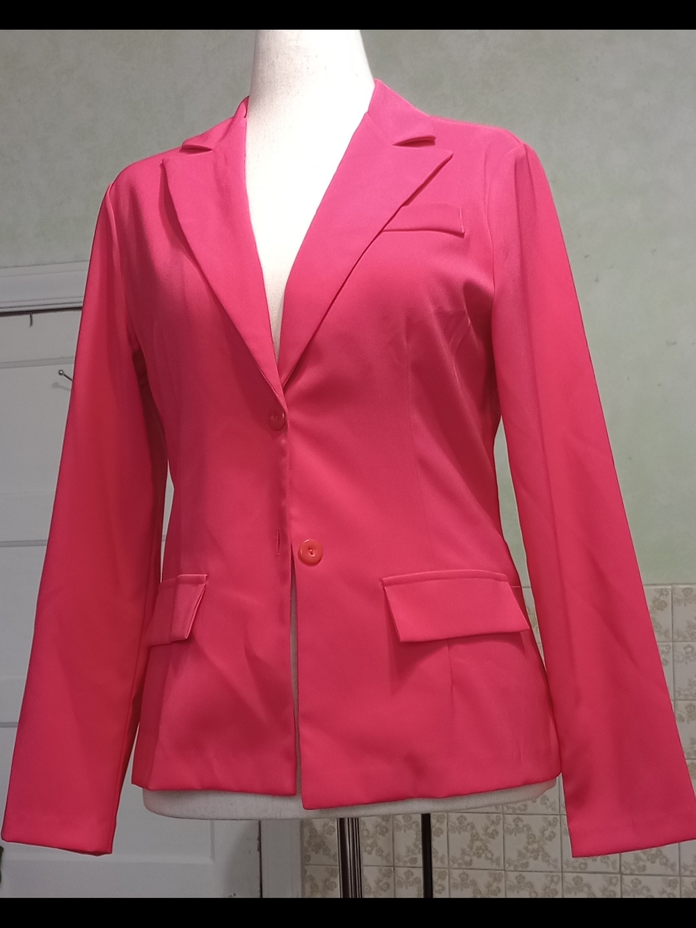 Frederick's of Hollywood Hot Pink Tailored Blazer Jacket